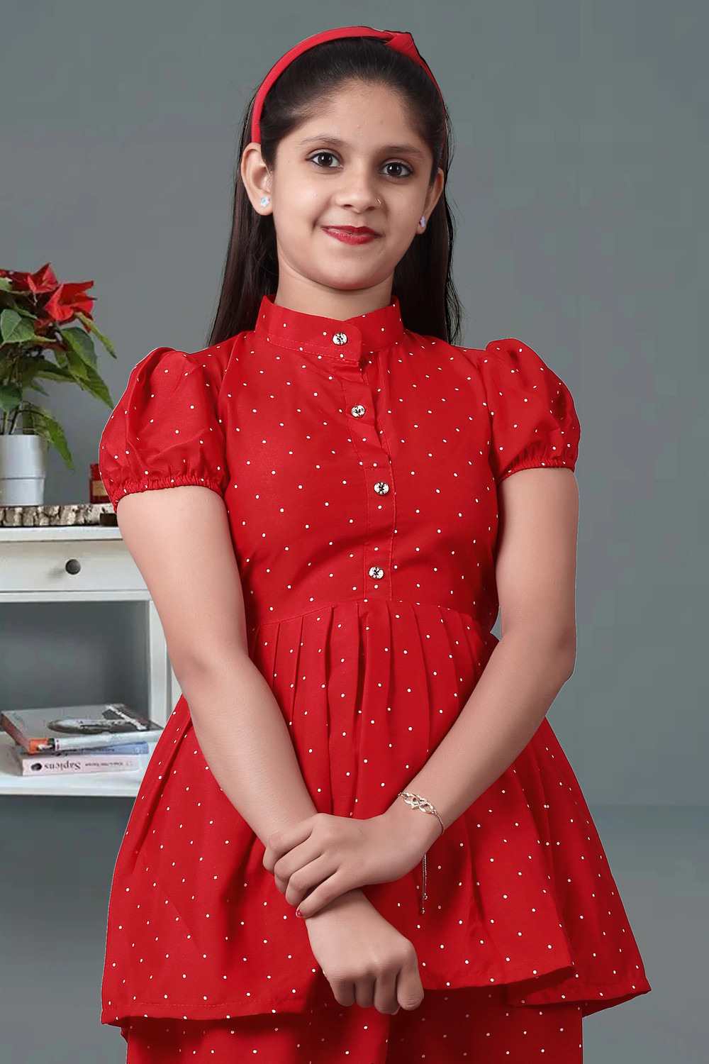 Image of misha enterprise Girls Festive & Party Kurta and Palazzo Set