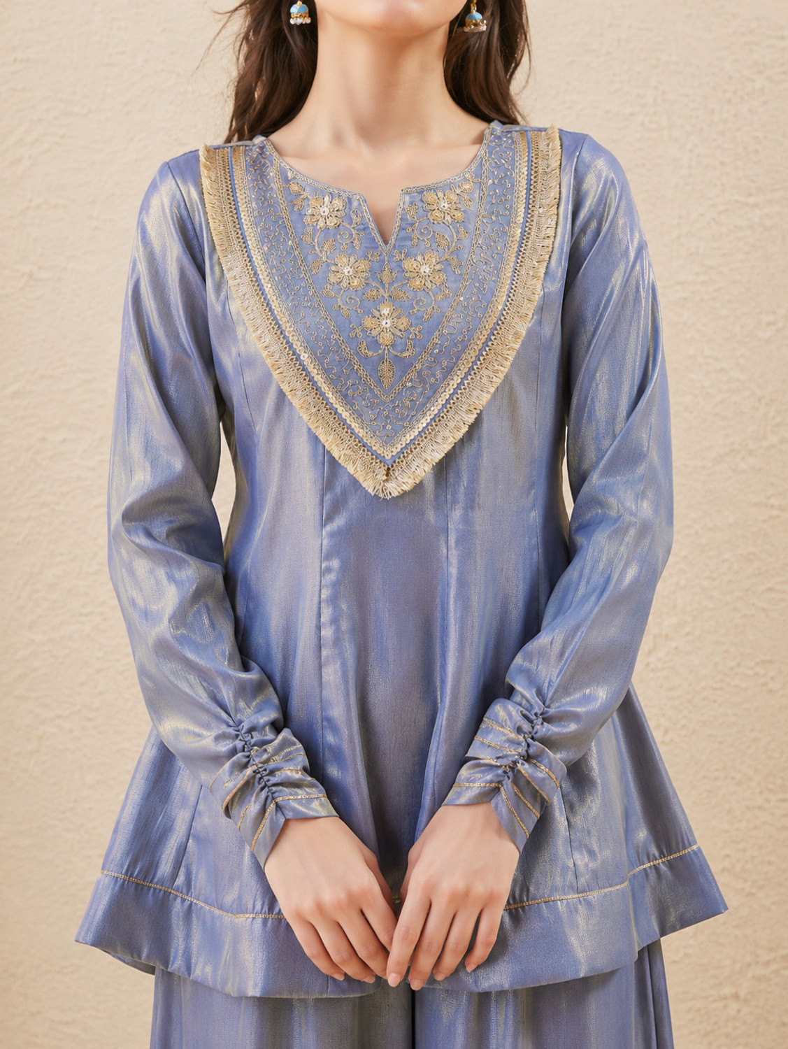 Image of Curly Tales Girls Festive & Party Kurta and Palazzo Set (Multicolor Pack of 1)