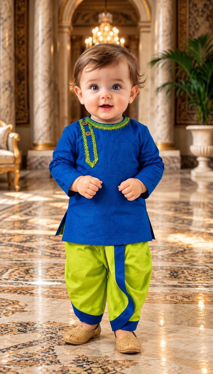 Aksa Fashion Boys Festive & Party Dhoti & Kurta Set