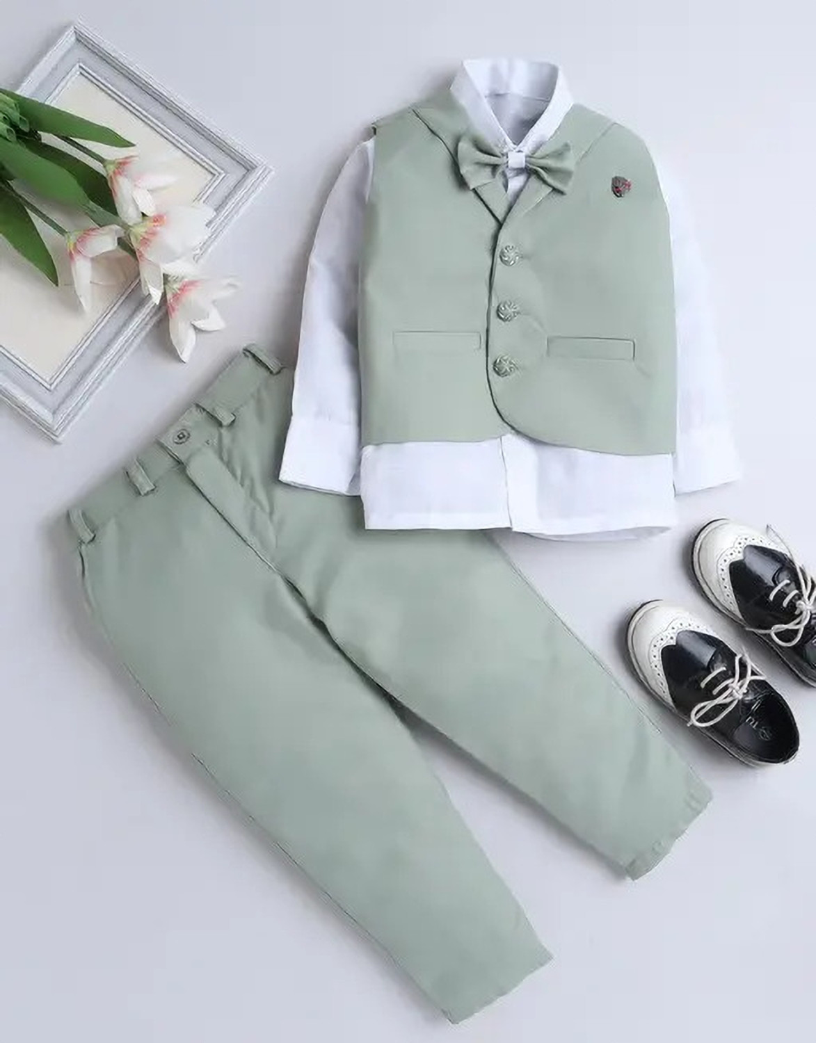 Image of vkreation Boys Festive & Party Shirt, Waistcoat and Pant Set