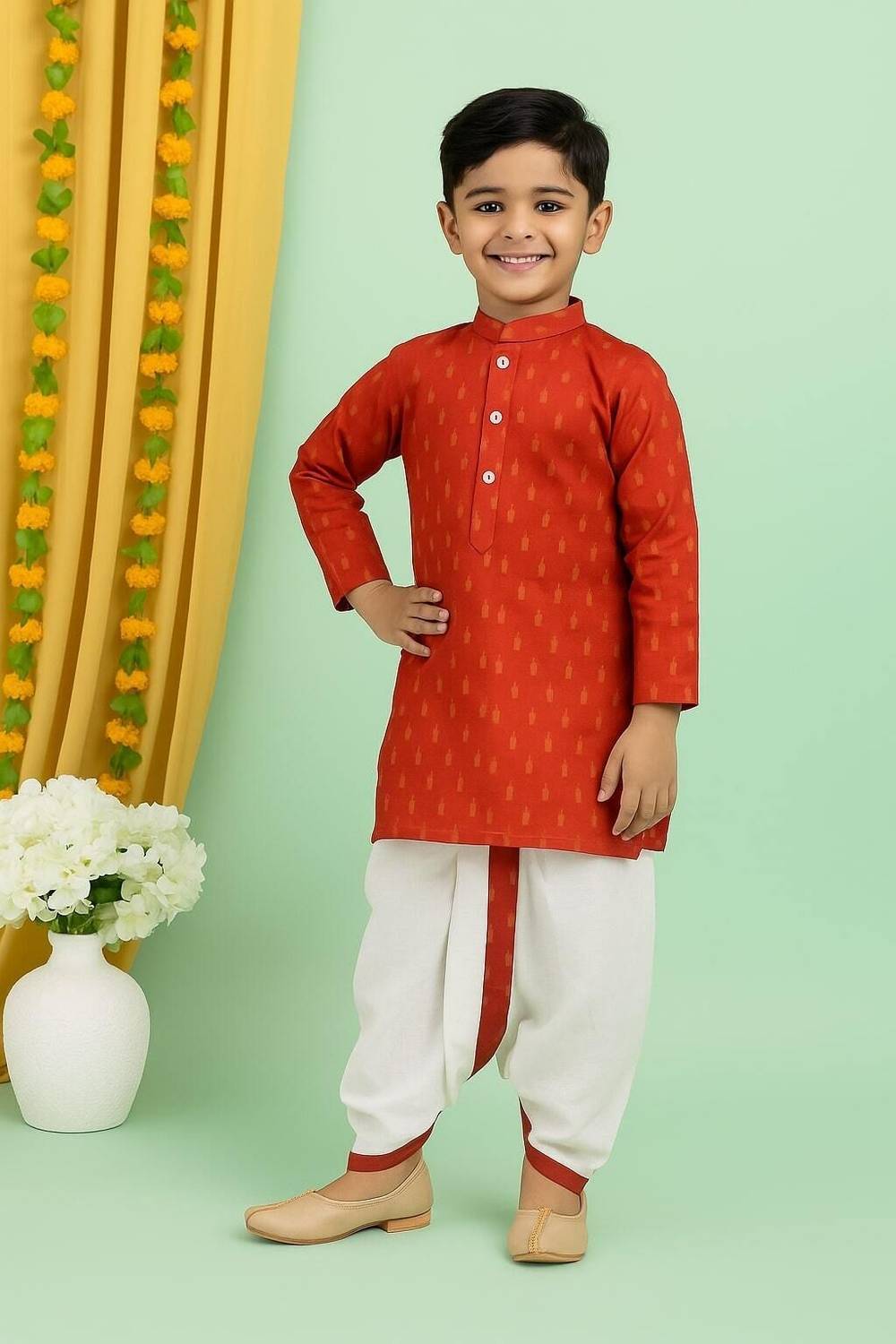 Born Wear Boys Festive & Party Kurta and Dhoti Pant Set
