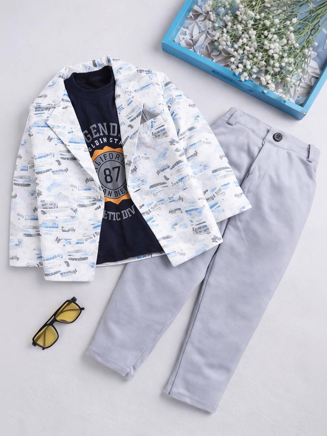 ArhamFashionWear Boys Festive & Party, Casual Blazer, Shirt and Trouser Set