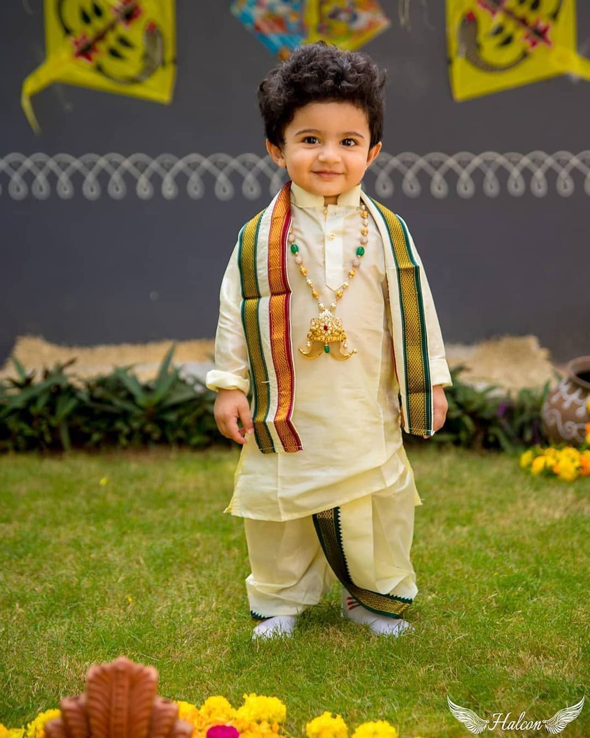 ABLaskar Boys Casual Dhoti & Kurta Set