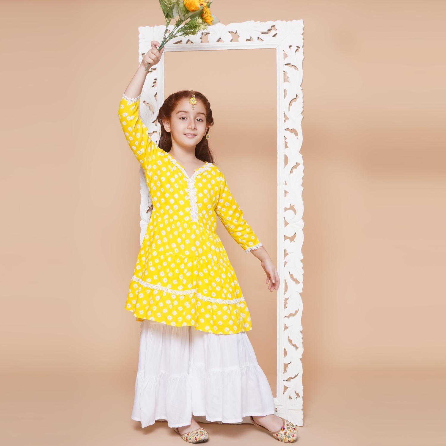 Image of Arshia Fashions Girls Festive & Party Kurta and Palazzo Set