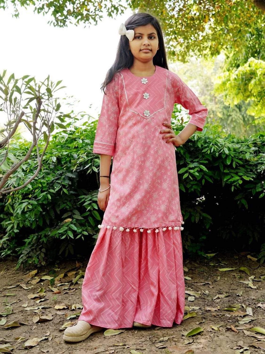 Advik Girls Casual Kurta and Palazzo Set
