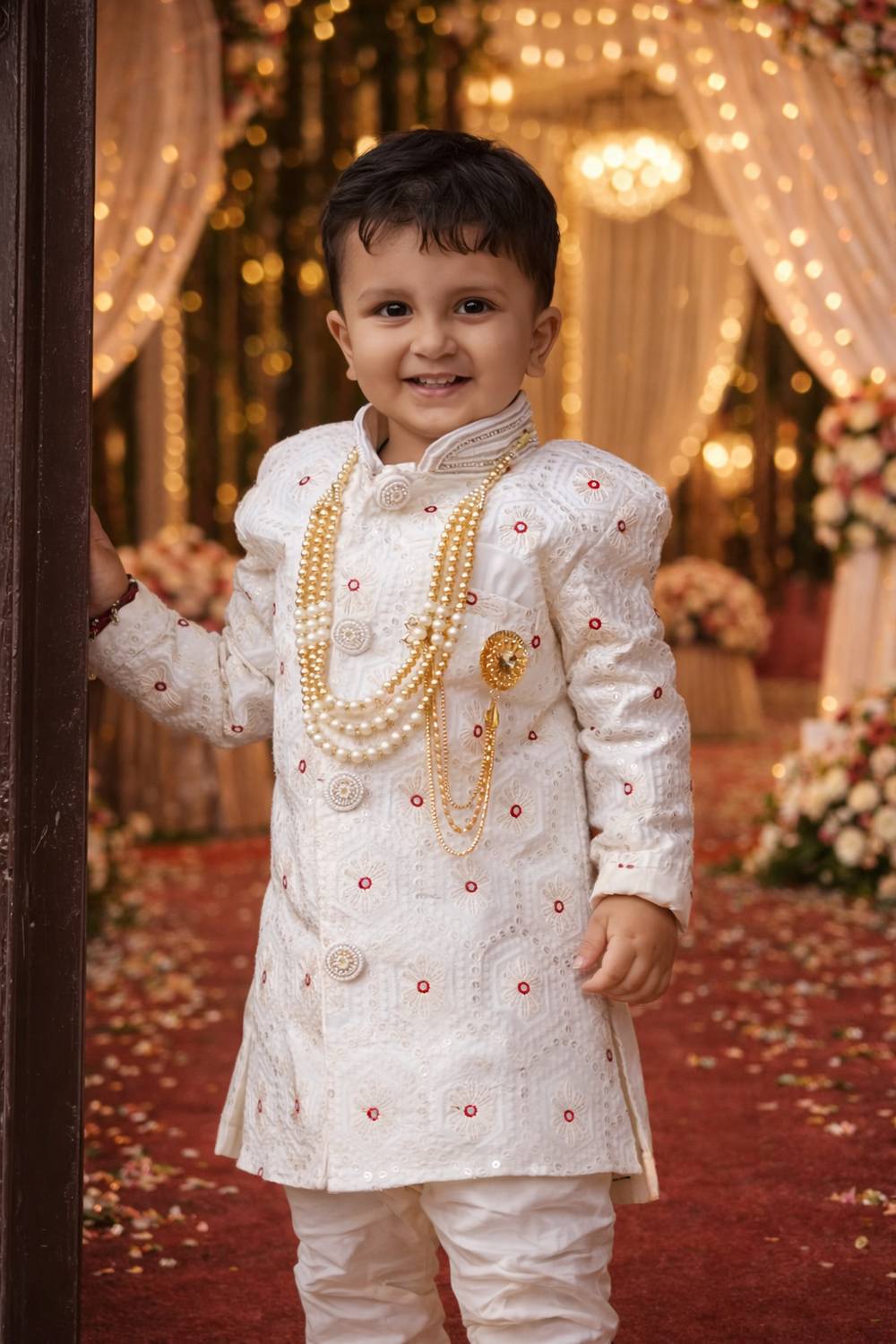 Aksgarments Baby Boys Festive & Party Kurta, Waistcoat and Pyjama Set