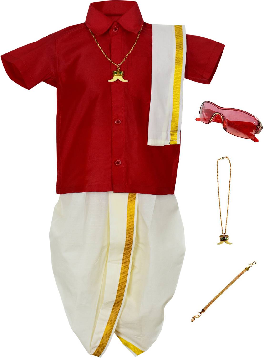 Amirtha Fashion Boys Festive & Party Shirt & Dhoti Set
