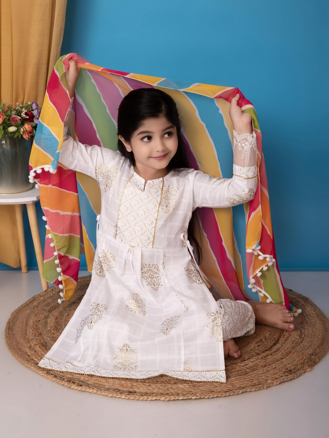 Image of barkatdesigningplanet Girls Festive & Party Kurta and Pyjama Set