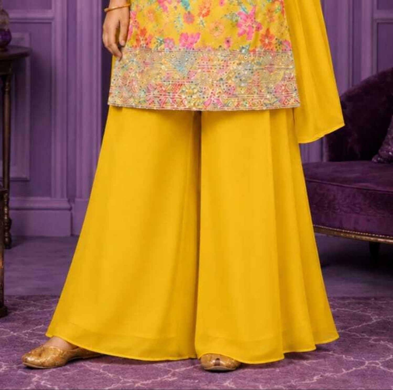 Image of FashionFrenzy Girls Festive & Party Kurta and Palazzo Set