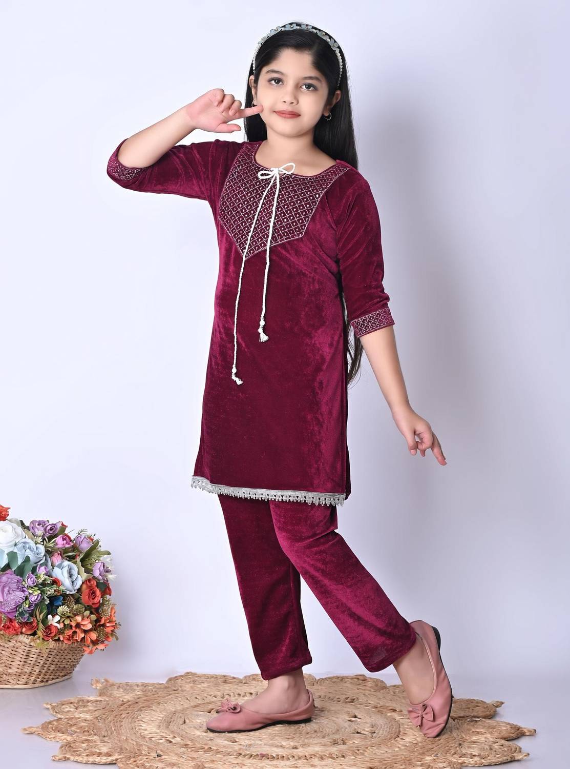 barkatdesigningplanet Girls Festive & Party Kurta and Pyjama Set