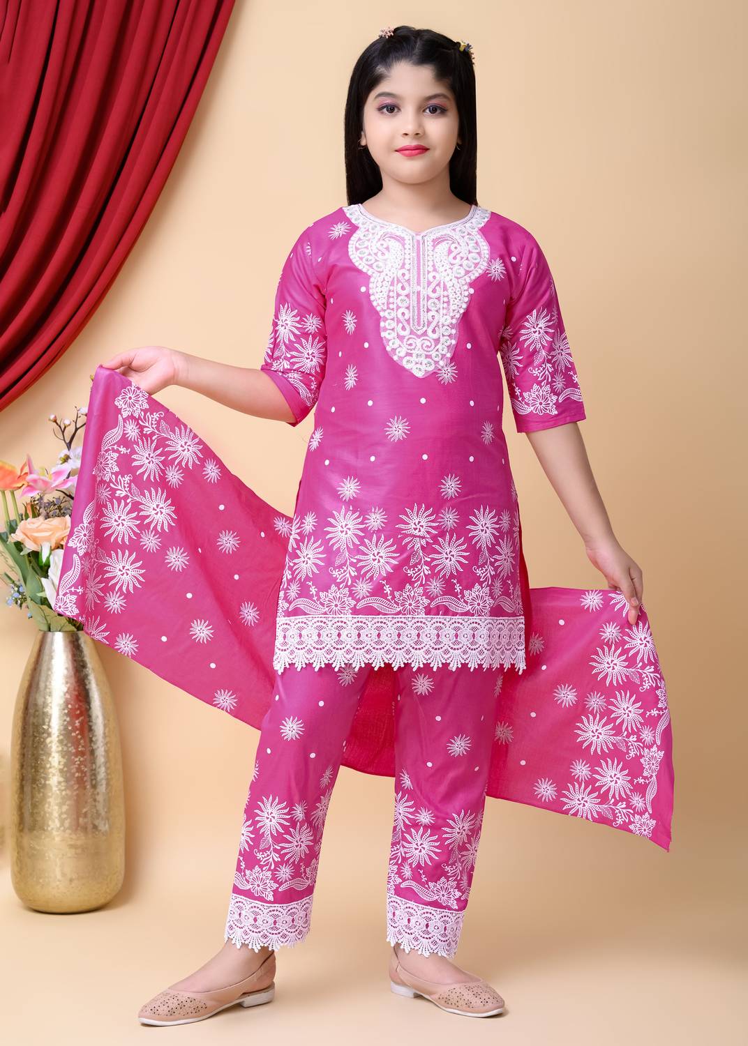 ARSH INTERNATIONAL Girls Festive & Party Kurta, Pyjama & Dupatta Set