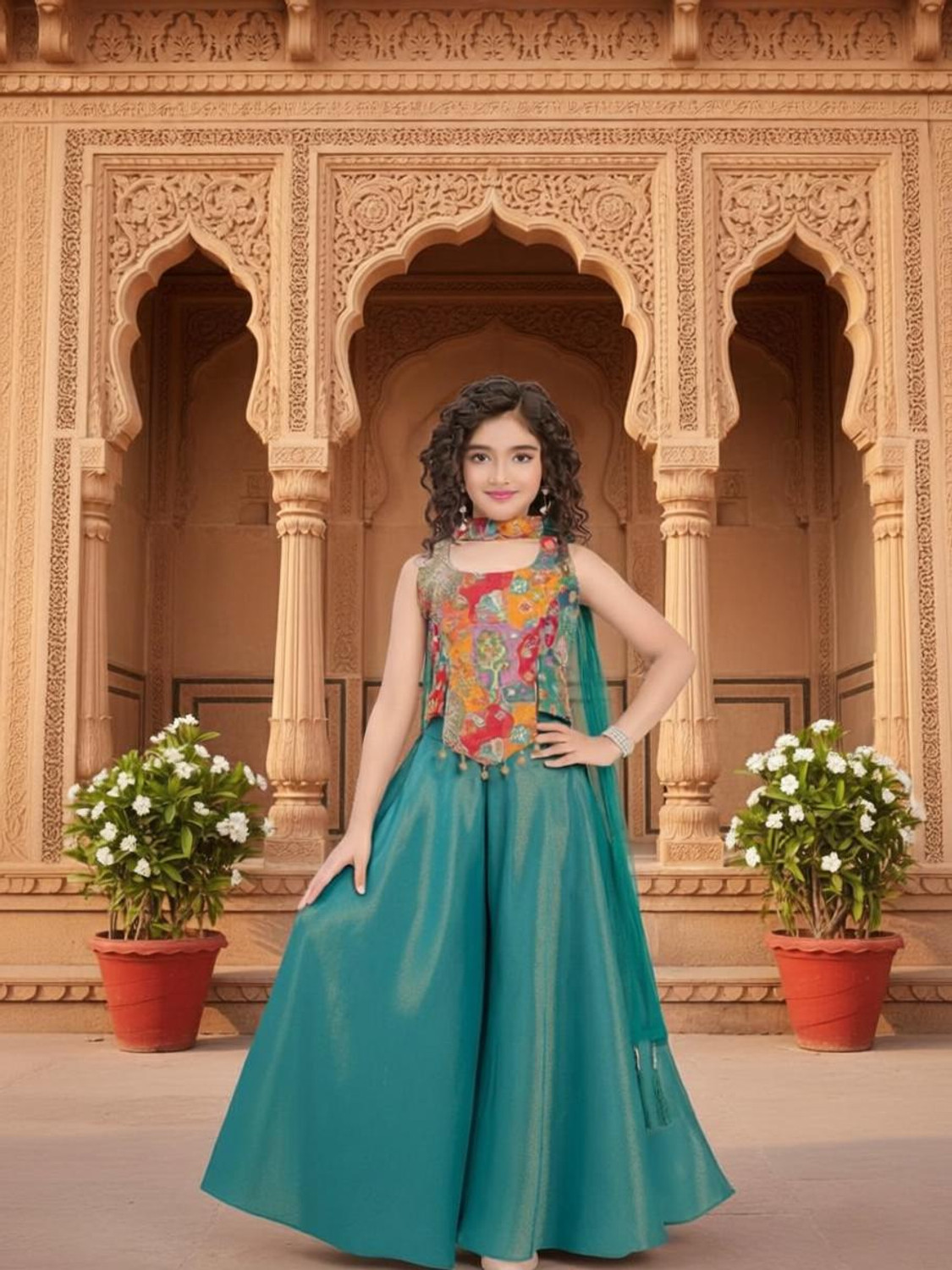 Image of UFB Girls Festive & Party Kurta and Sharara Set