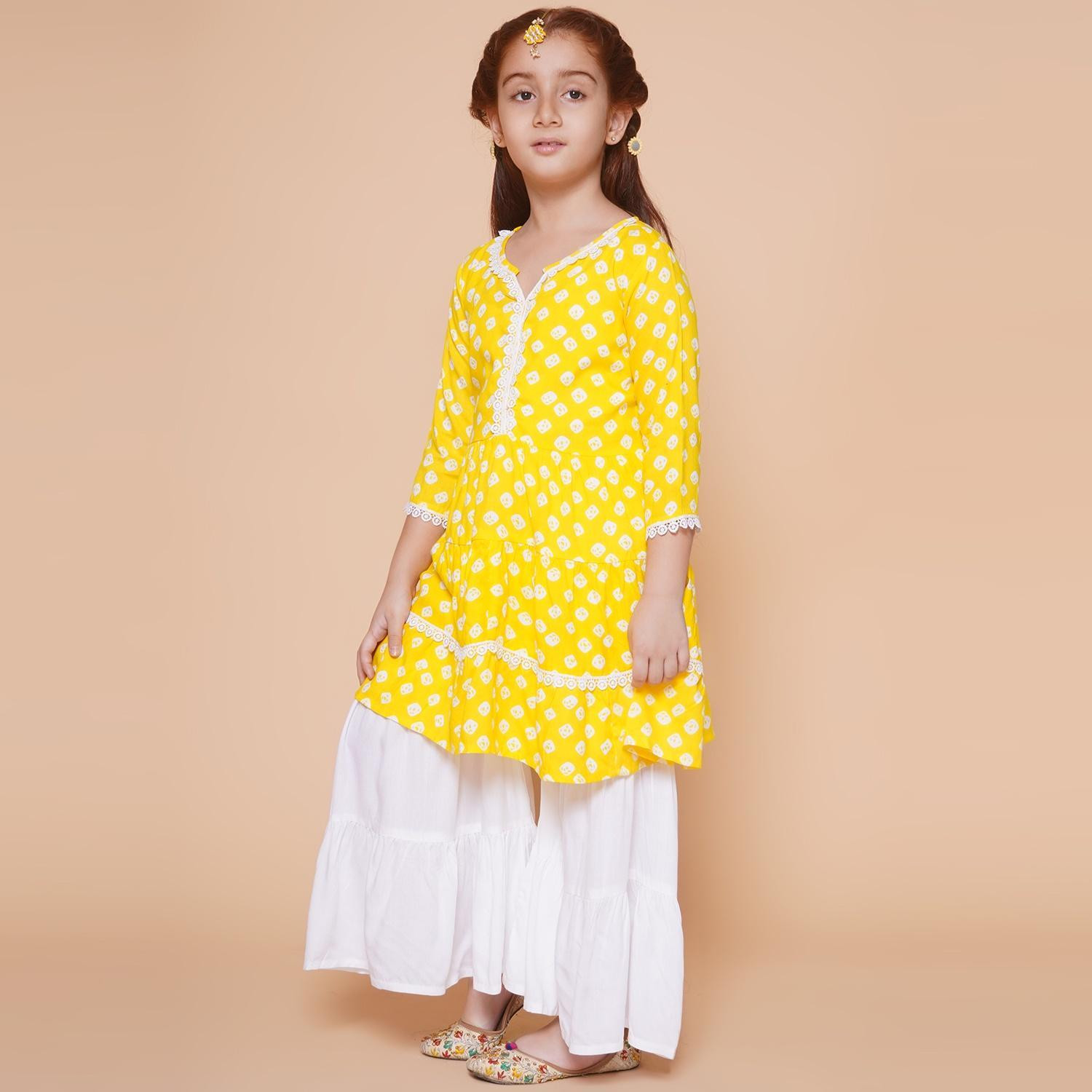Image of Arshia Fashions Girls Festive & Party Kurta and Palazzo Set