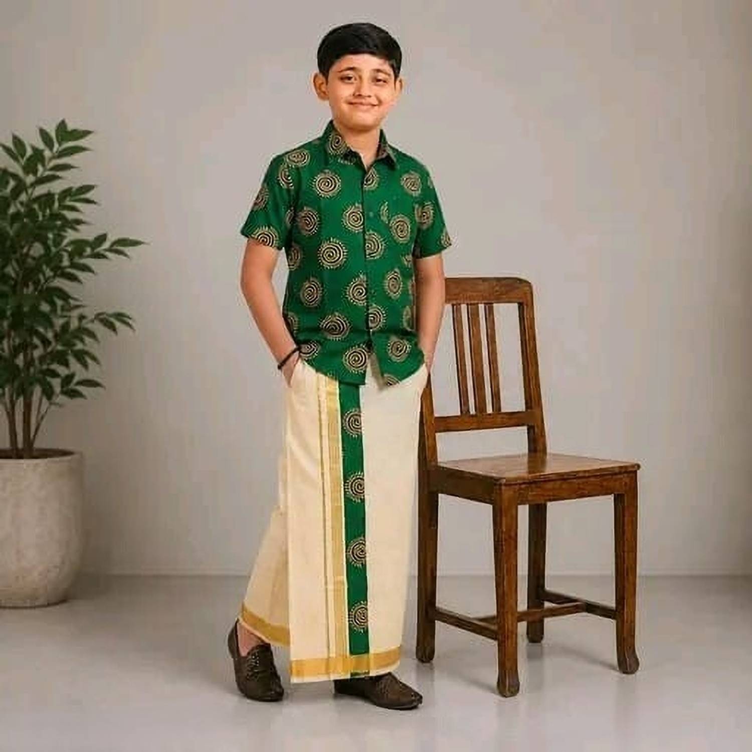 ABLASKAR FASHION Baby Boys Festive & Party Kurta, Dhoti Pant & Dupatta Set