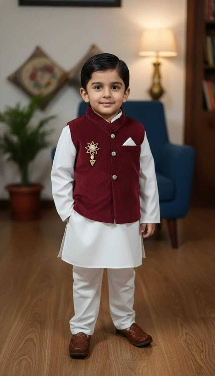 ABLaskar Boys Wedding Kurta and Pyjama Set