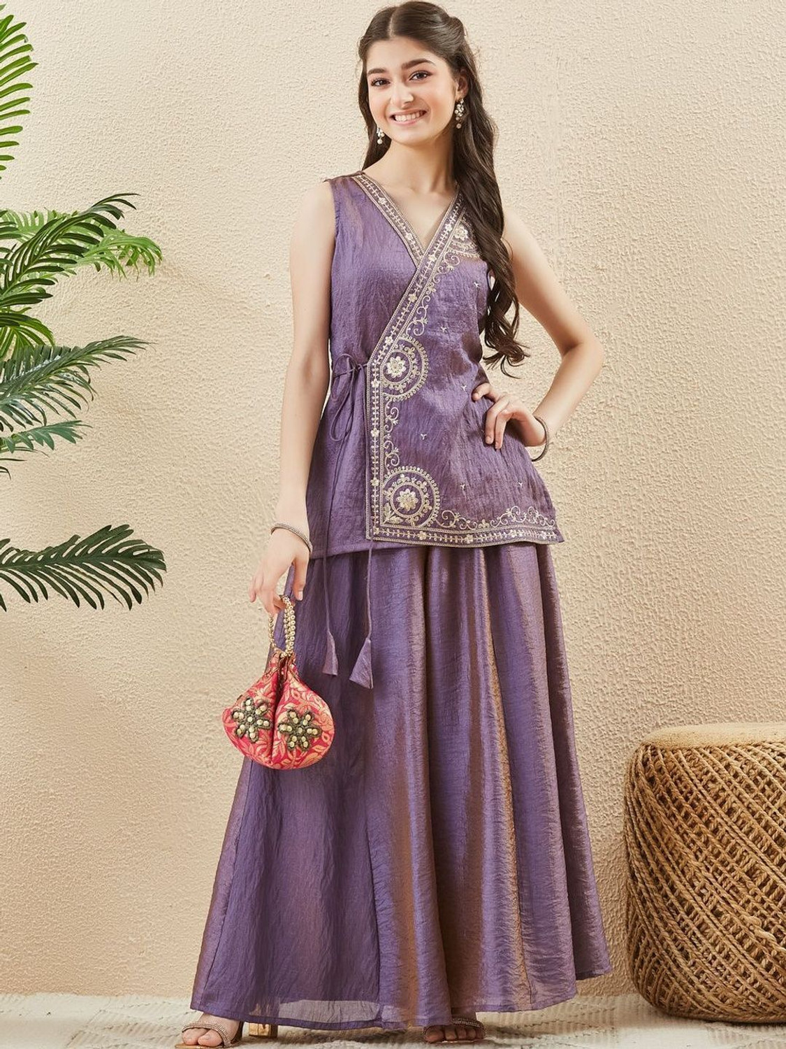 Image of Mahadev Fashion Girls Festive & Party Kurta and Palazzo Set