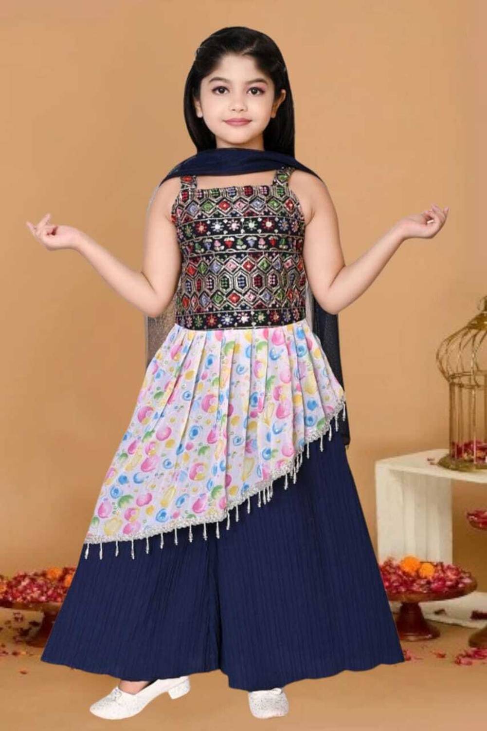 MODINA ENTERPRISE Girls Festive & Party Kurta, Pyjama & Dupatta Set
