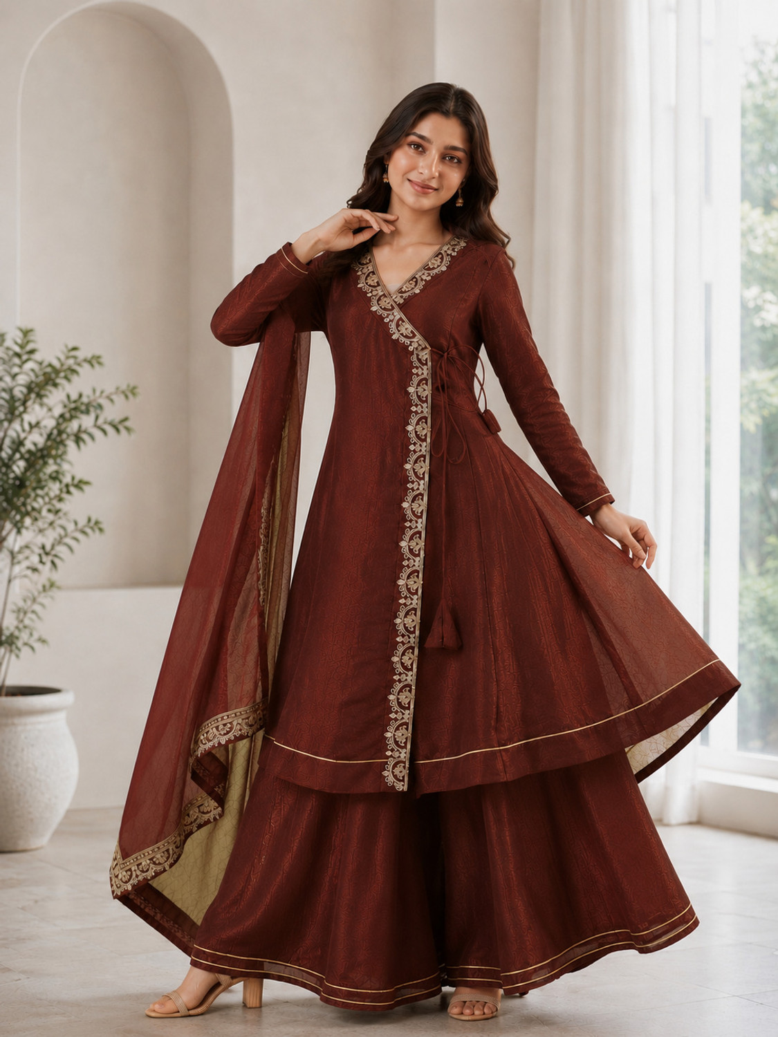 Curly Tales Girls Festive & Party Kurta and Sharara Set
