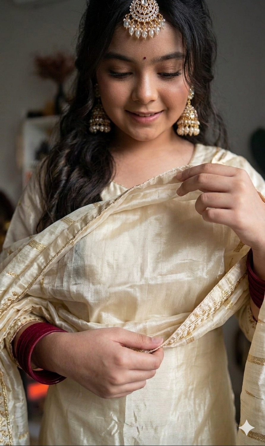 Image of Vymora Girls Casual, Festive & Party, Wedding Kurta and Skirt Set