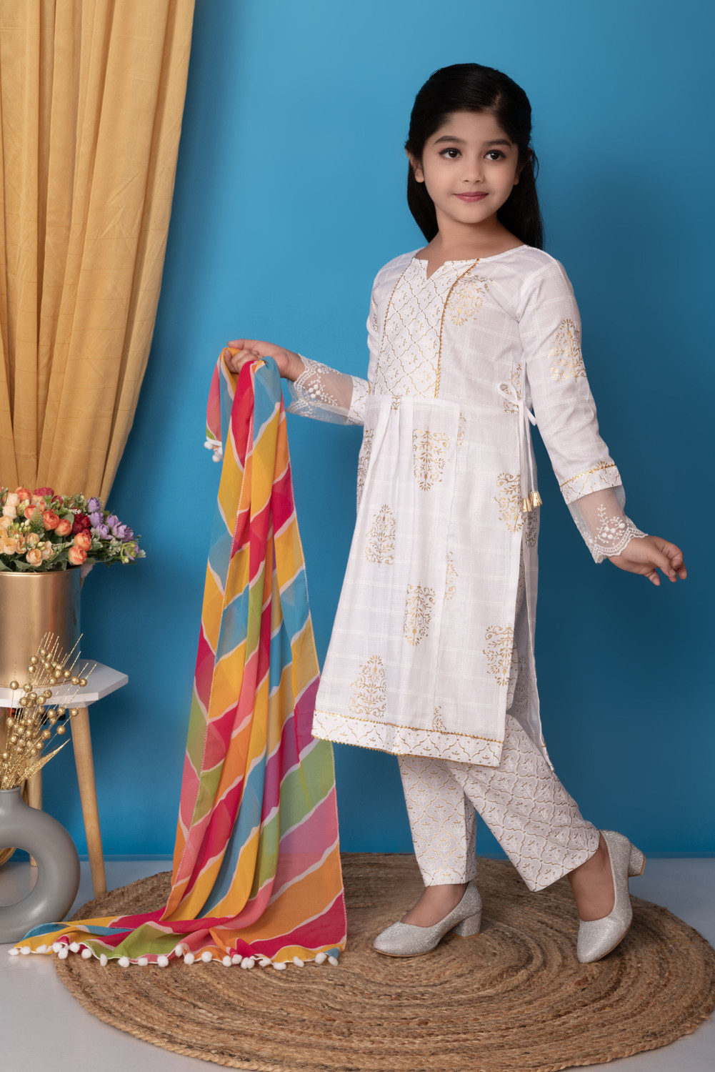 Image of barkatdesigningplanet Girls Festive & Party Kurta and Pyjama Set