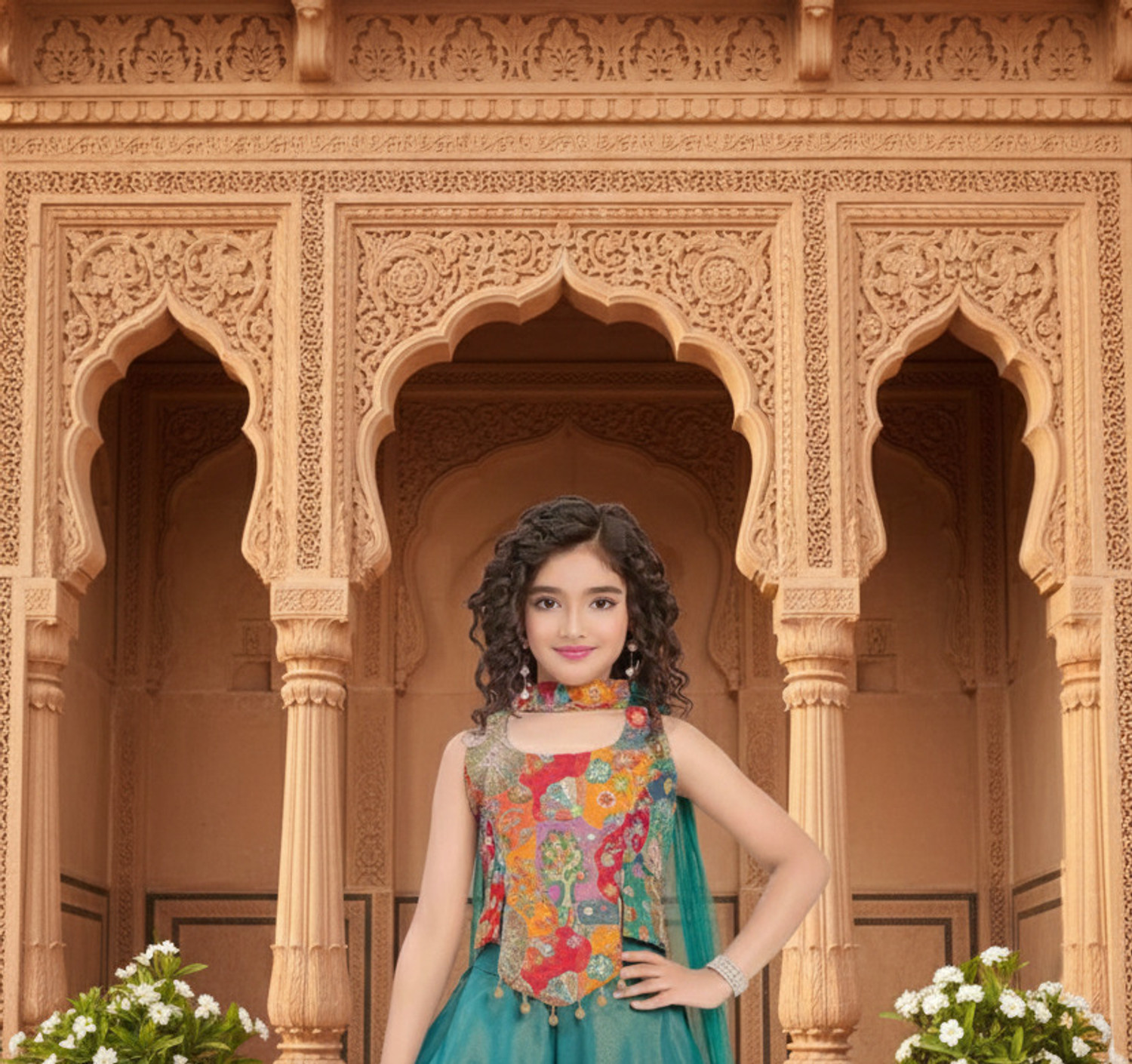 Image of UFB Girls Festive & Party Kurta and Sharara Set