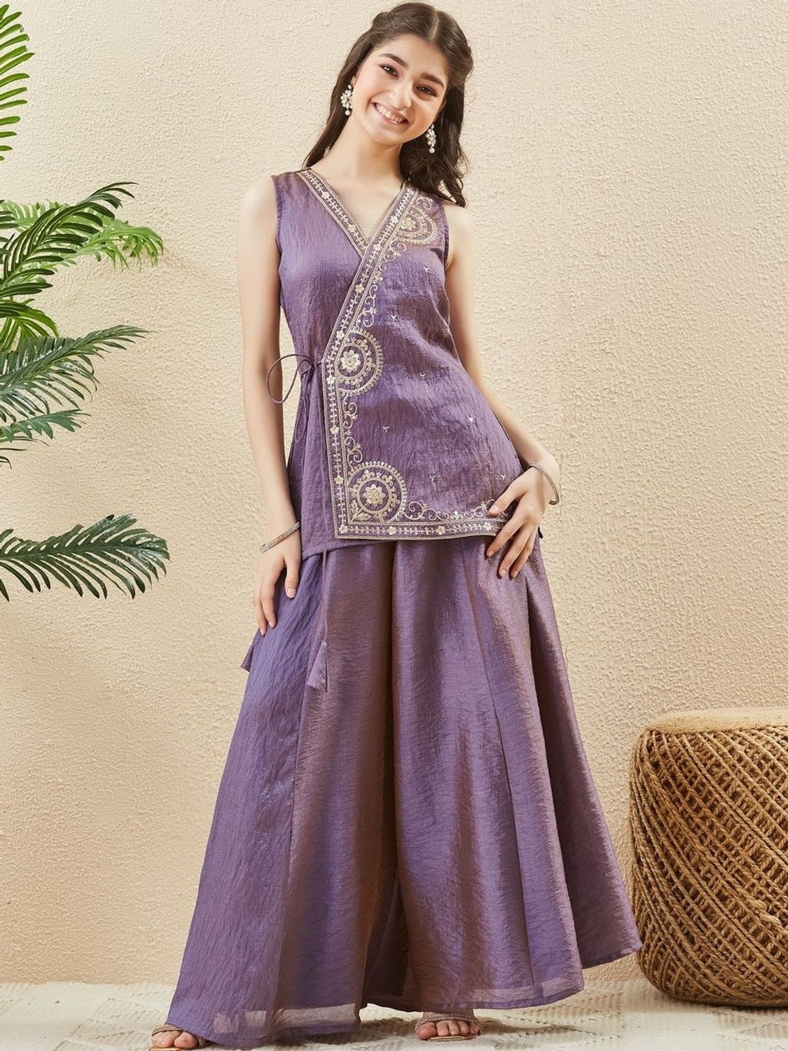 Image of Mahadev Fashion Girls Festive & Party Kurta and Palazzo Set