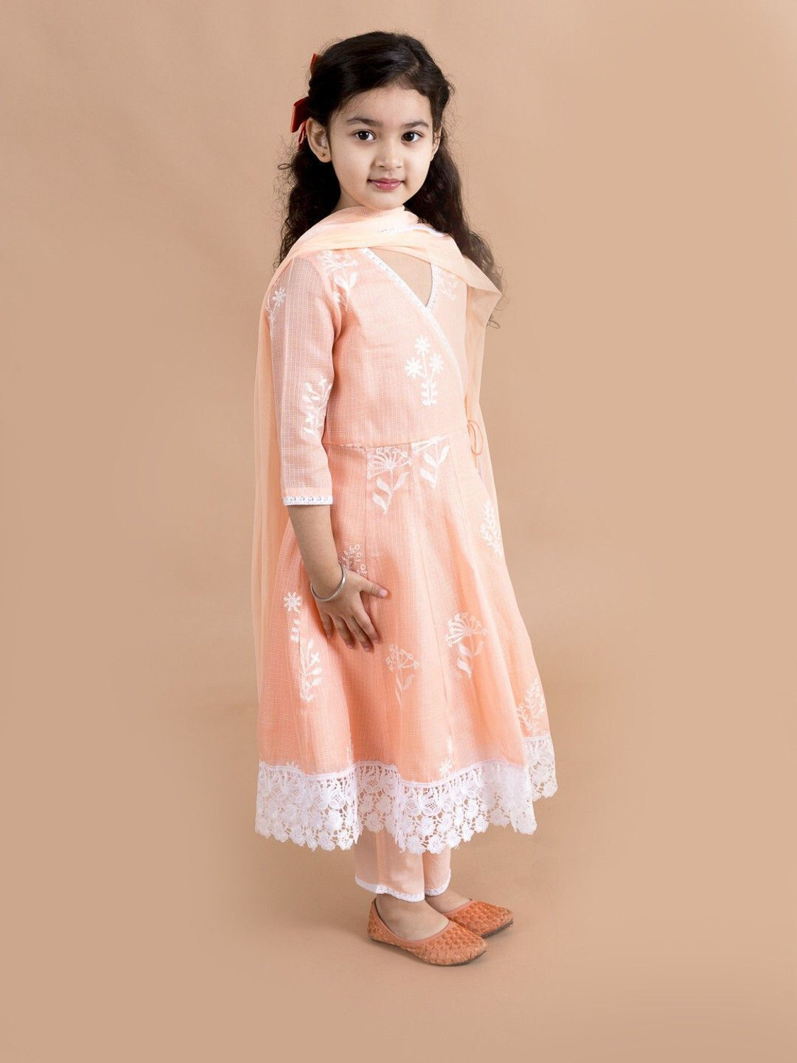Image of Pspeaches Girls Festive & Party Kurta and Trouser Set