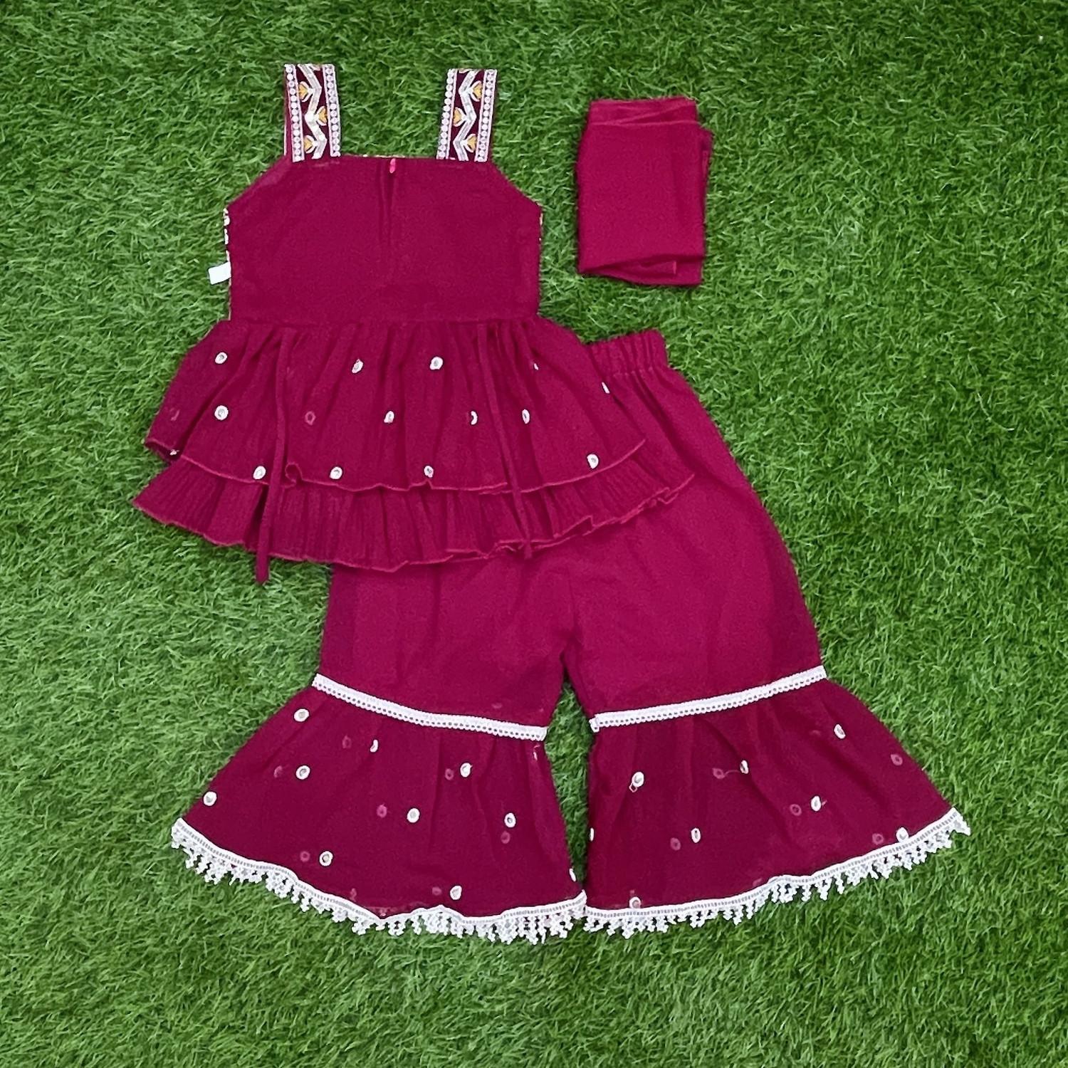 Image of SMARTPOINT PLUS Girls Festive & Party Kurta and Sharara Set