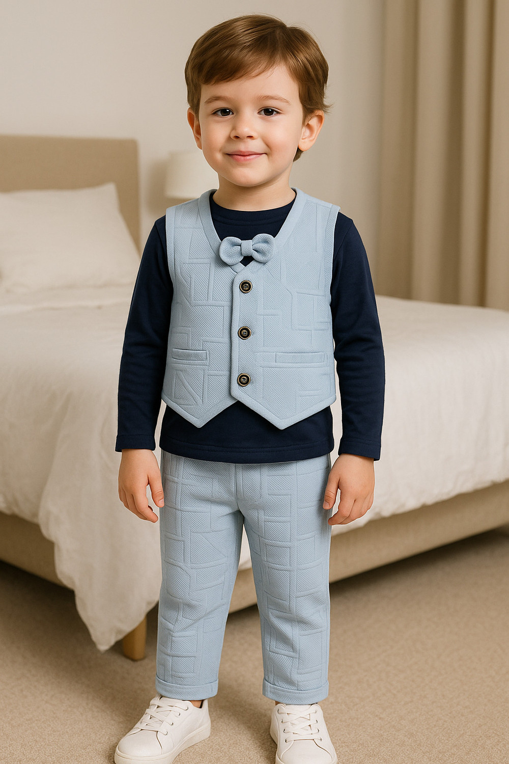 Image of Ninas Baby Boys Festive & Party Shirt, Waistcoat and Pant Set