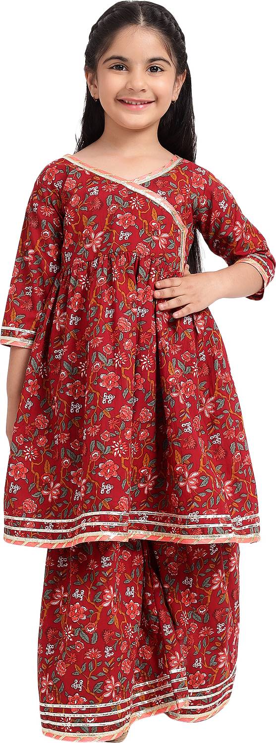spack jerrow Baby Girls Festive & Party Kurta and Palazzo Set
