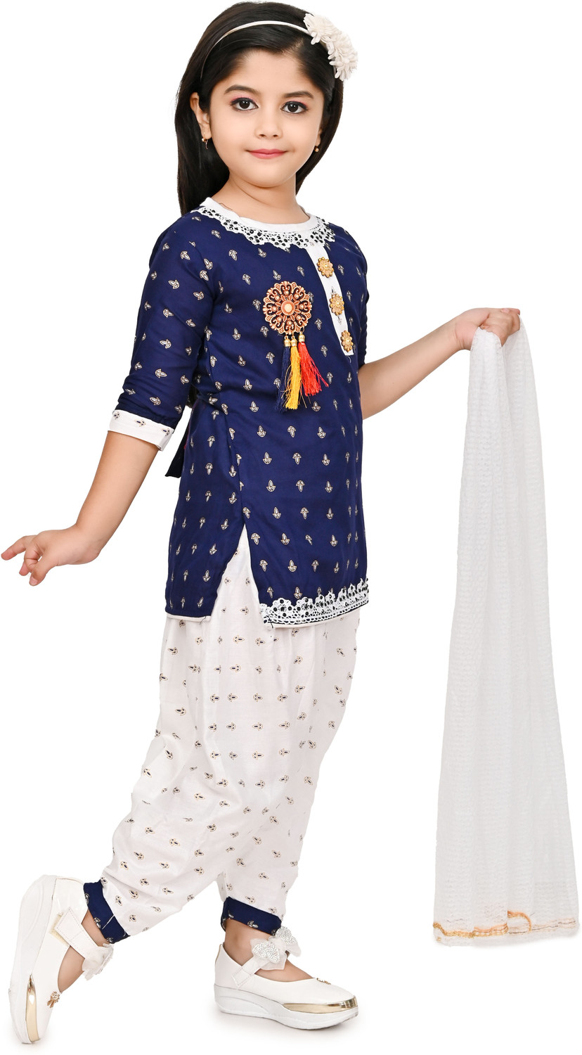 Image of Suhana Kolkata Girls Festive & Party Dhoti & Kurta Set