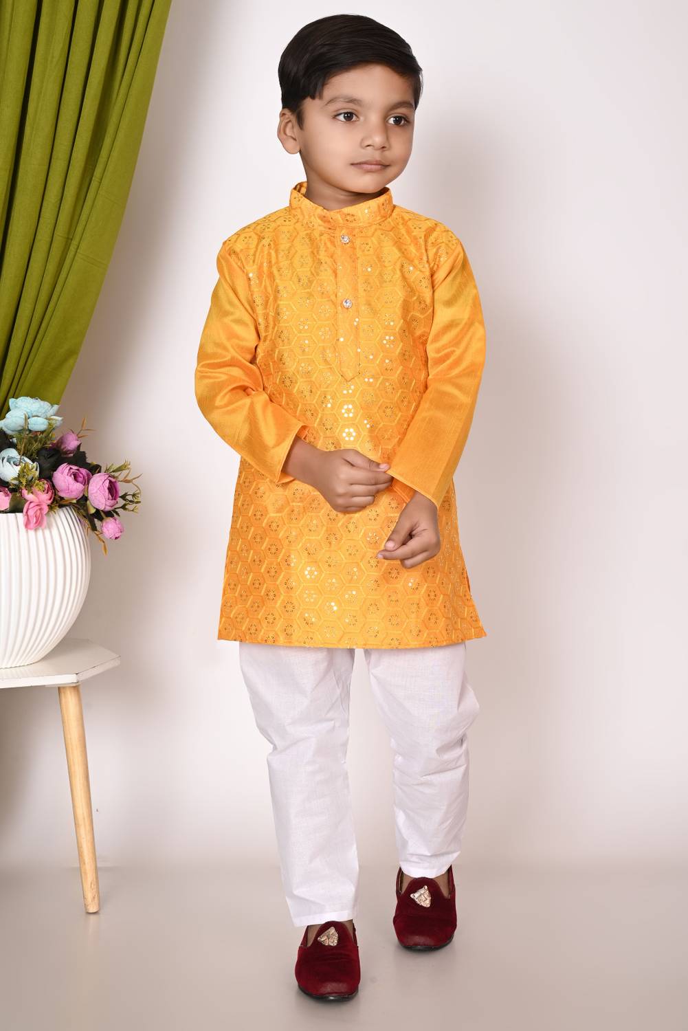 BAPPI FASHION Boys Festive & Party Kurta and Pyjama Set