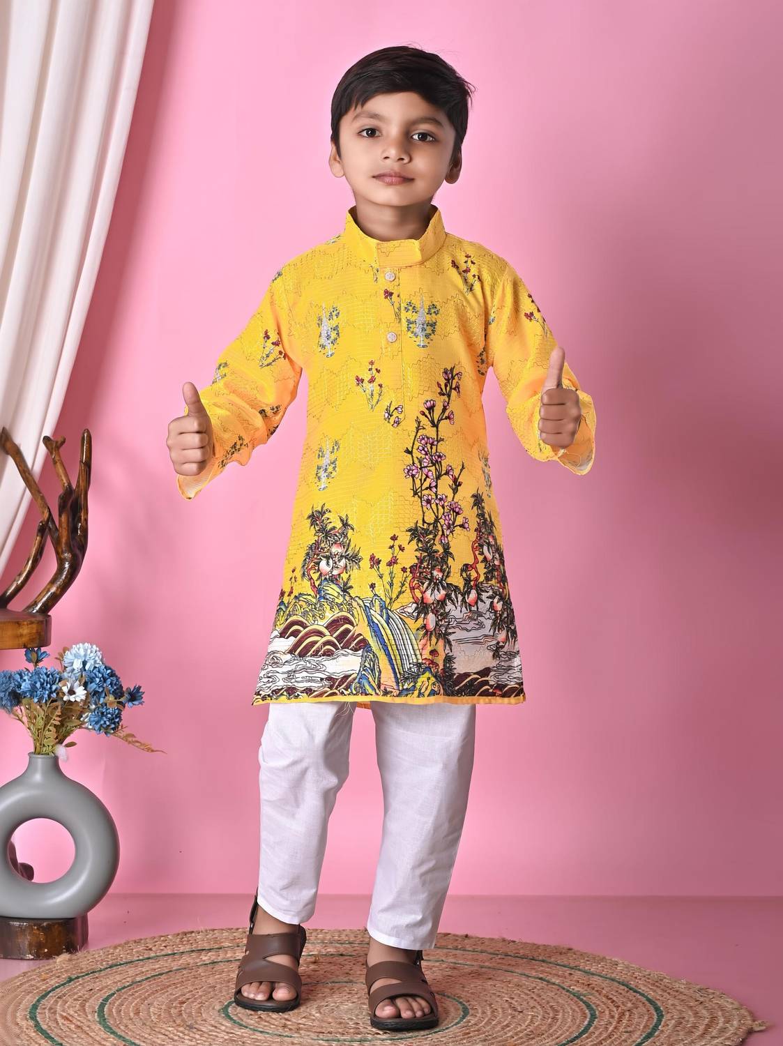 Bright Garments Dresses Boys Festive & Party Kurta and Pyjama Set