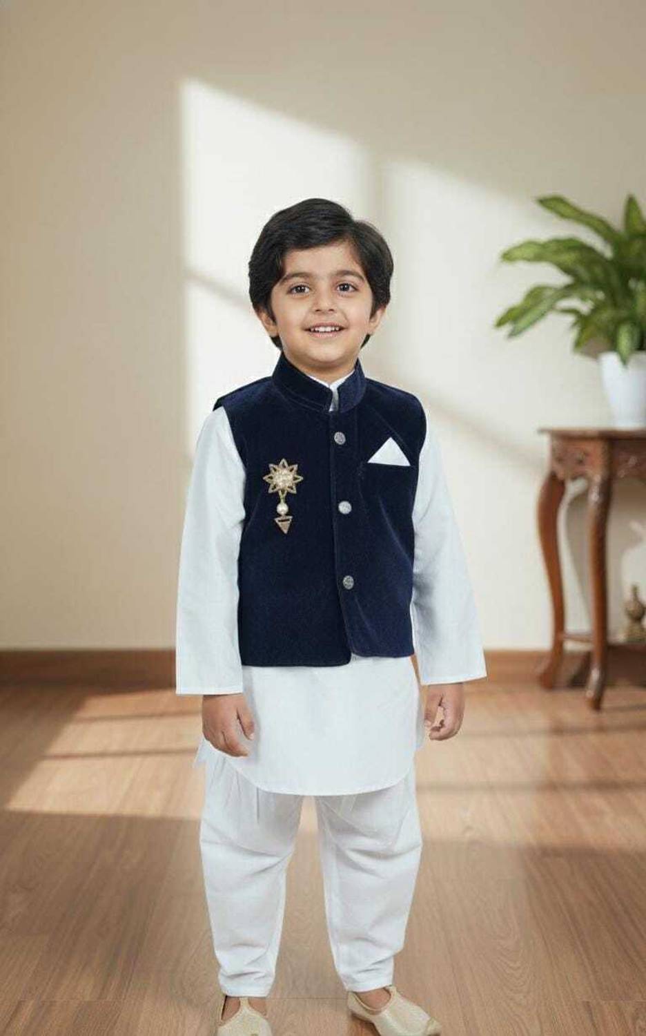ABLaskar Boys Wedding Kurta and Pyjama Set