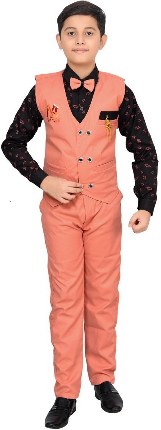 AJ STYLES Boys Festive & Party Shirt, Waistcoat and Pant Set