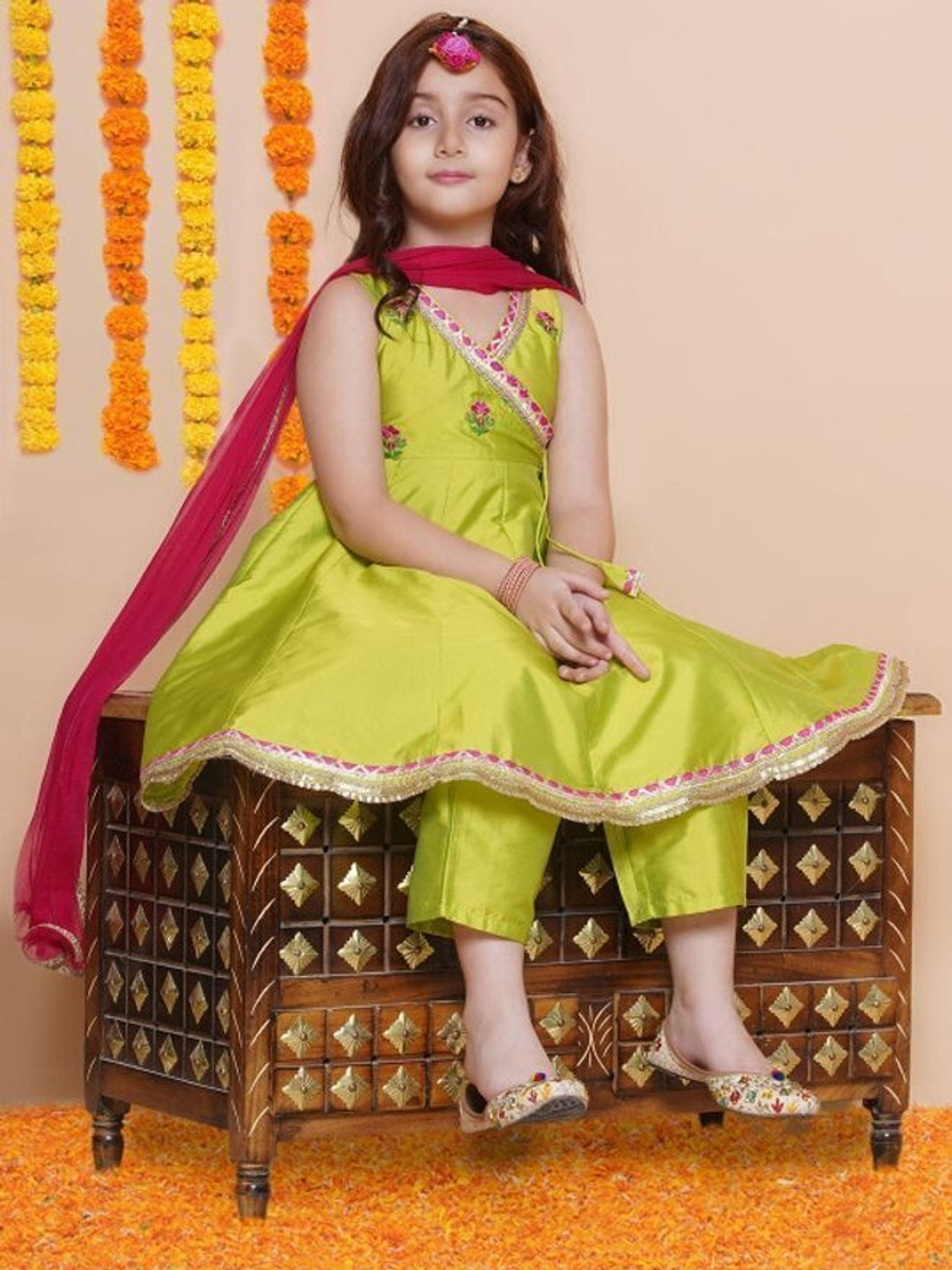 Image of Fenil Fashion Girls Festive & Party Kurta, Pyjama & Dupatta Set