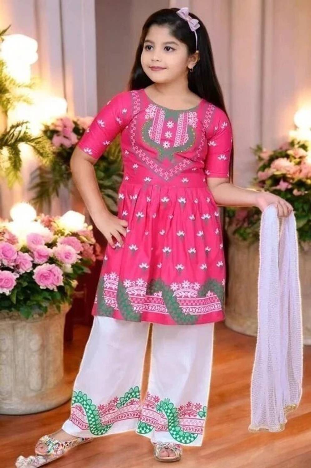 ANMLDRESS Girls Festive & Party Kurta and Palazzo Set