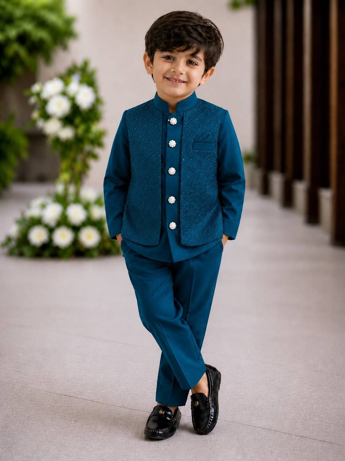 Adinath Collection Boys Festive & Party Blazer and Pant Set