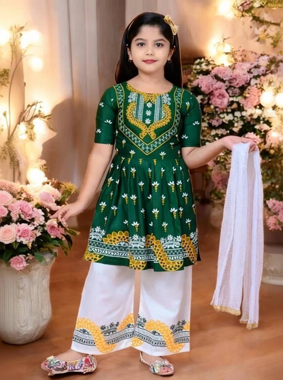 ANMLDRESS Girls Festive & Party Kurta and Palazzo Set
