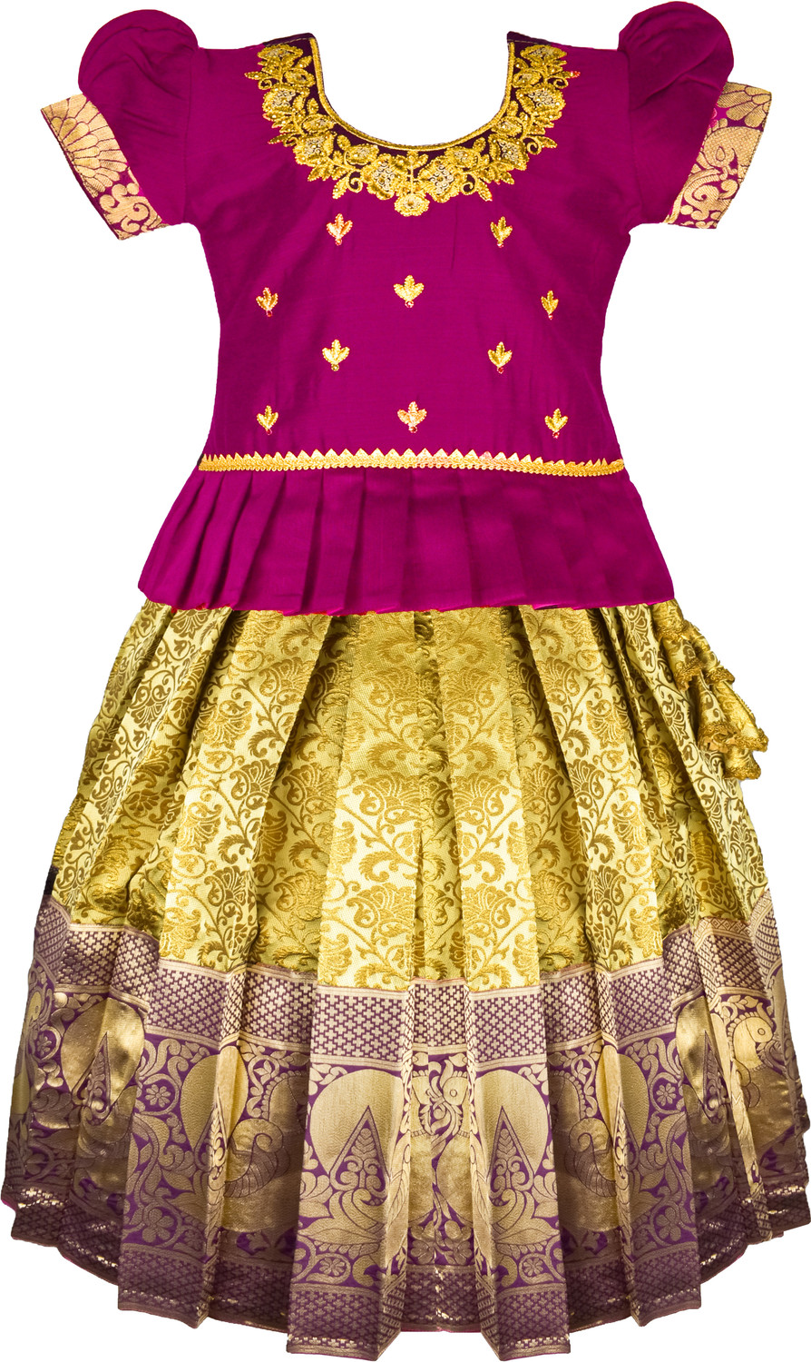 Image of Amirtha Fashion Girls Lehenga Choli Ethnic Wear Self Design Lehenga Choli