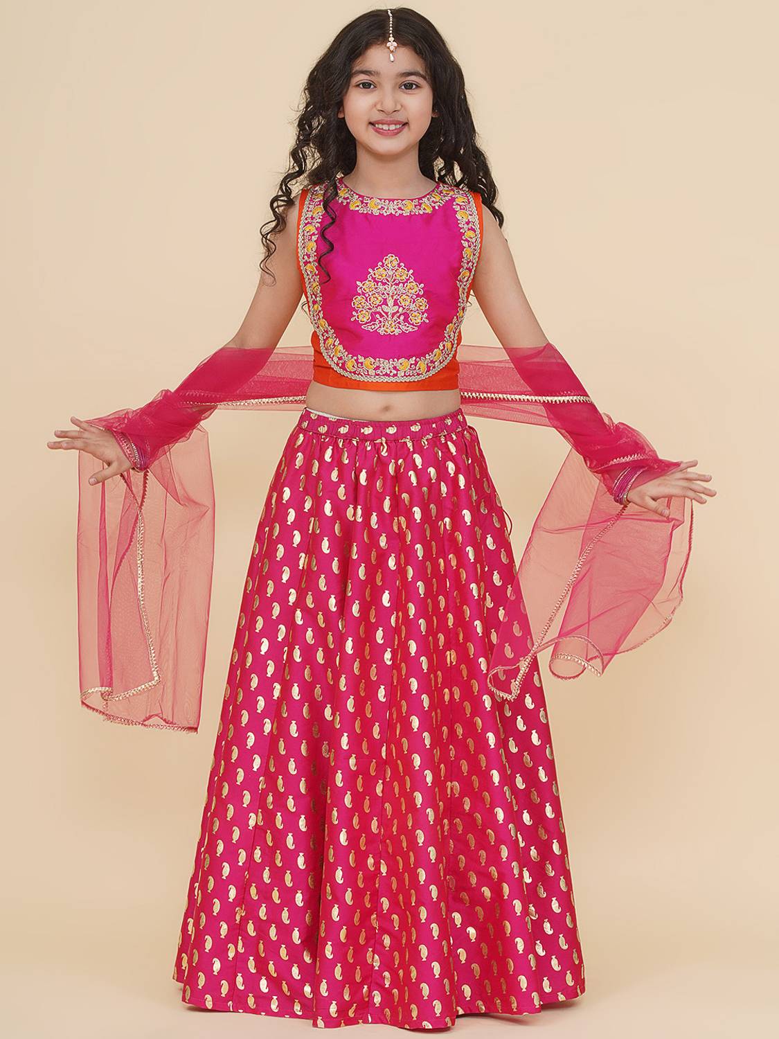 Bitiya By Bhama Girls Lehenga Choli Ethnic Wear Embroidered Lehenga Choli