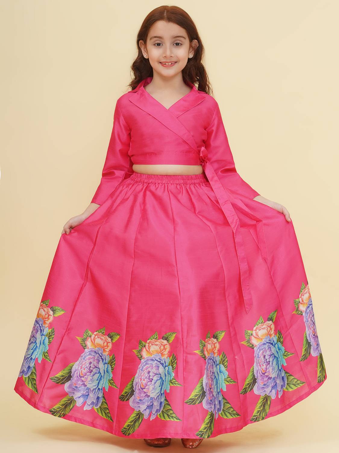 Bitiya By Bhama Girls Lehenga Choli Western Wear Printed Lehenga Choli