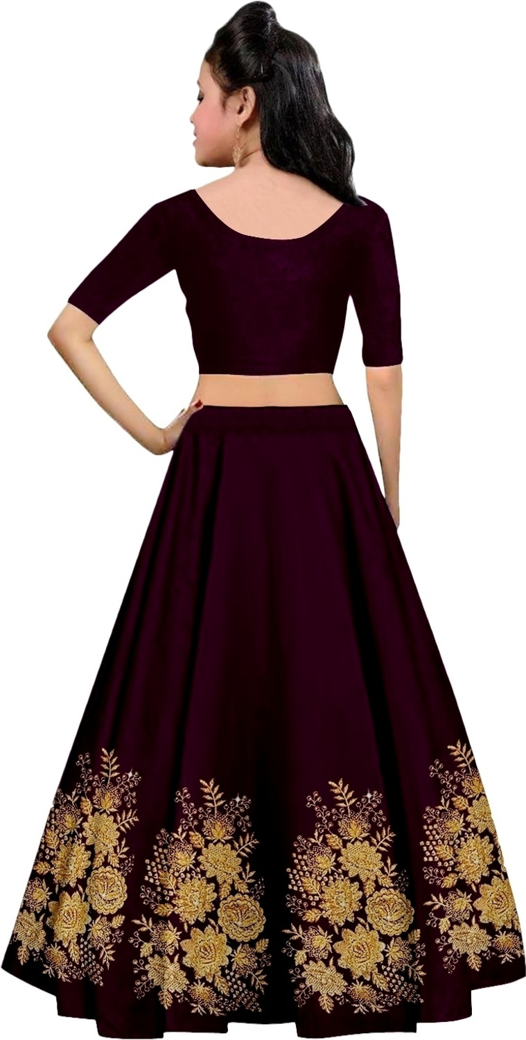 Image of WTWC FAB Girls Lehenga Choli Ethnic Wear Embroidered Ghagra, Choli, Dupatta Set