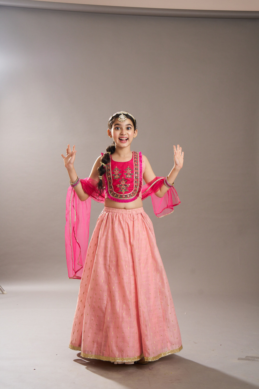 Image of Bitiya By Bhama Indi Girls Lehenga Choli Ethnic Wear Embroidered Lehenga Choli