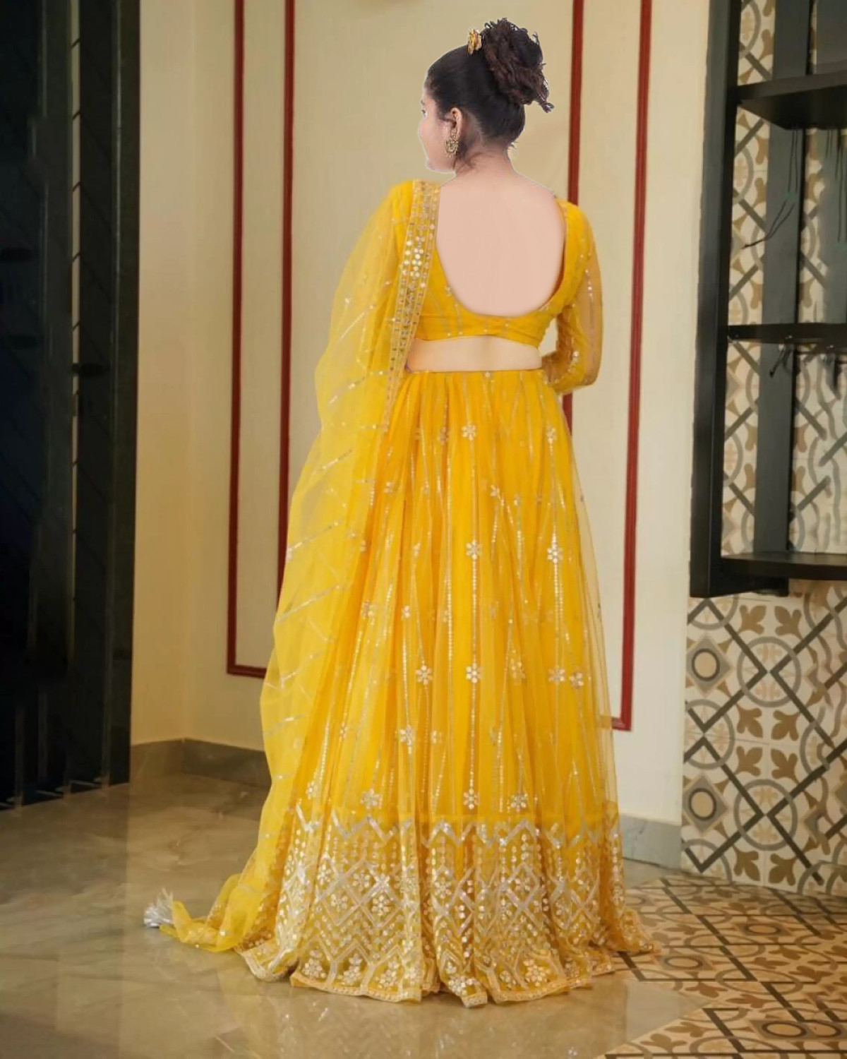 Image of Gheludi Girls Lehenga Choli Party Wear Embroidered Lehenga, Choli and Dupatta Set