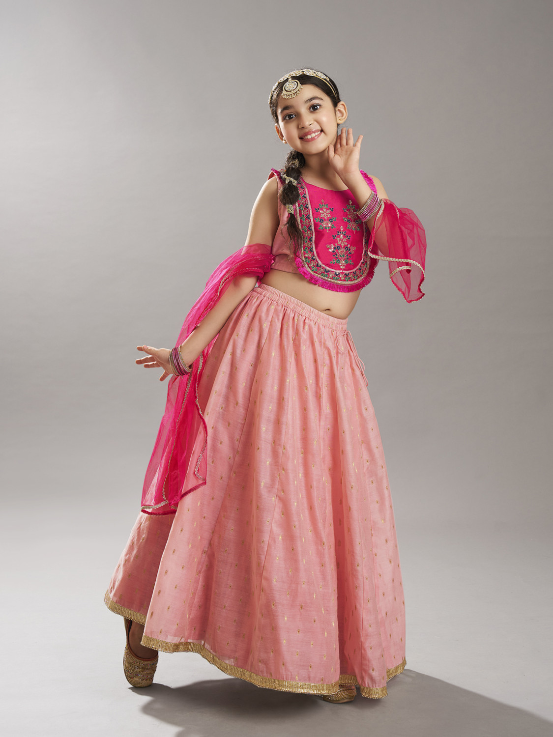 Image of Bitiya By Bhama Indi Girls Lehenga Choli Ethnic Wear Embroidered Lehenga Choli