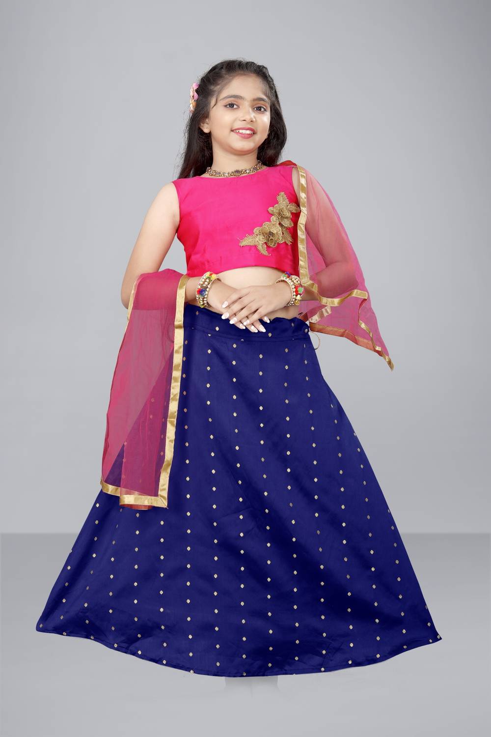 Aarya Designer Girls Lehenga Choli Party Wear Printed Lehenga, Choli and Dupatta Set