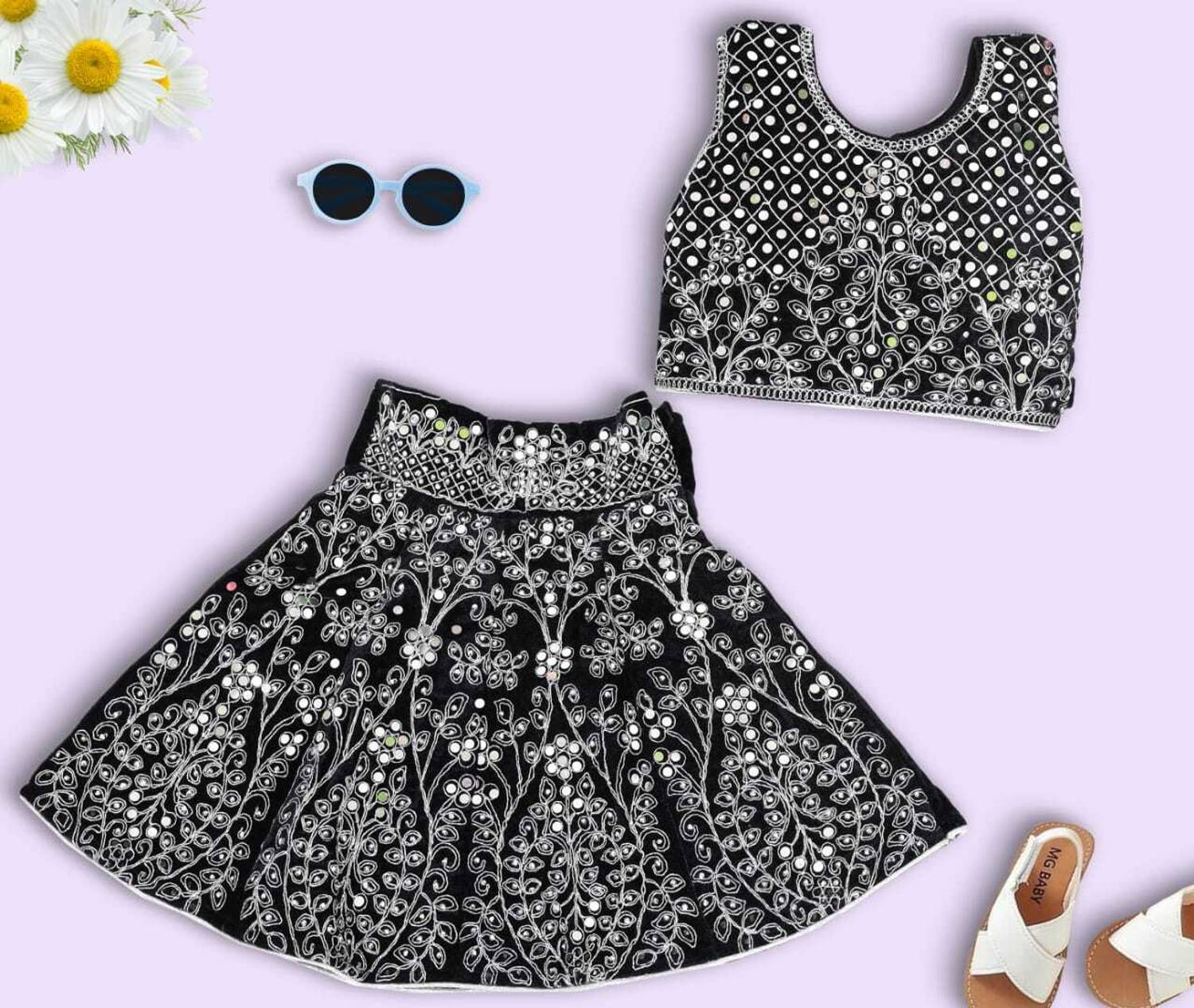 ayat fashion collection Girls Lehenga Choli Party Wear, Party Wear Embroidered Lehenga & Crop Top