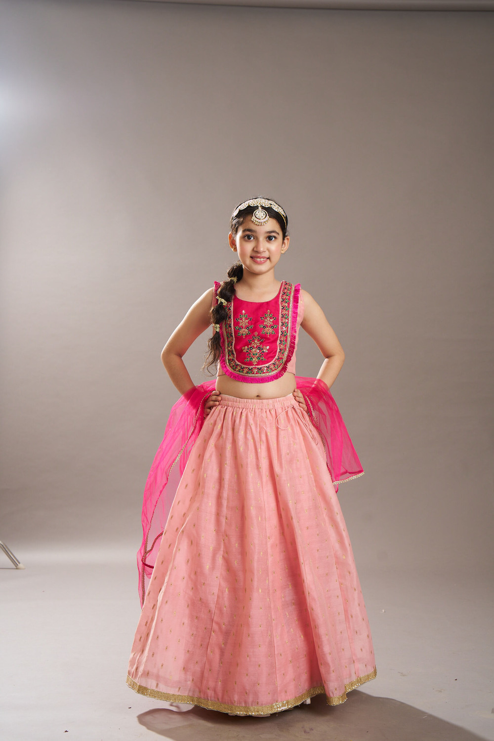 Image of Bitiya By Bhama Indi Girls Lehenga Choli Ethnic Wear Embroidered Lehenga Choli