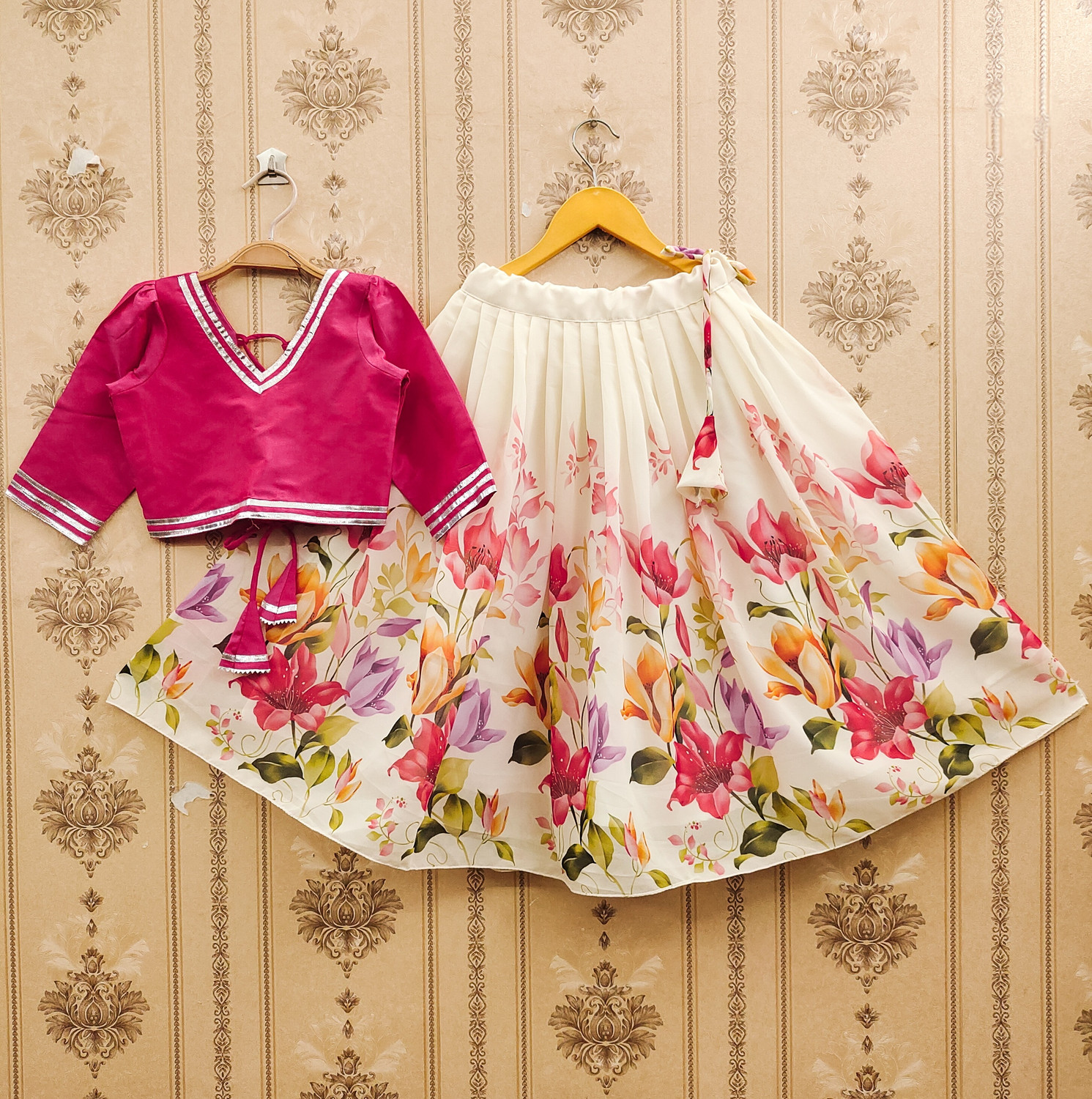Image of Tejam Indi Girls Lehenga Choli Ethnic Wear Printed Lehenga Choli